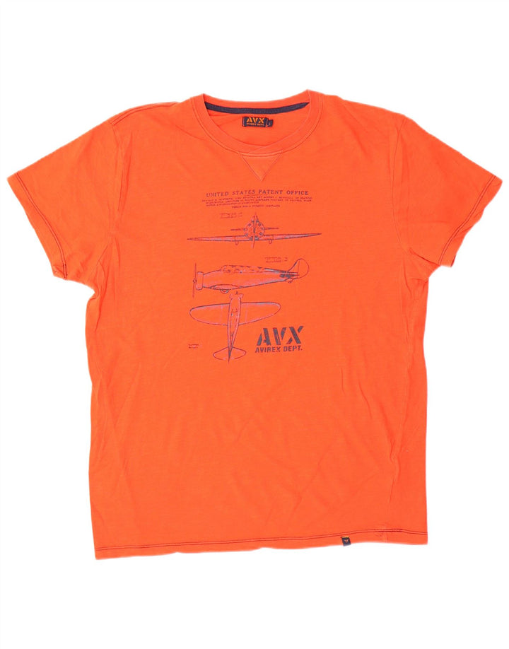 T-shirt grafica da uomo Avirex Top grande arancione