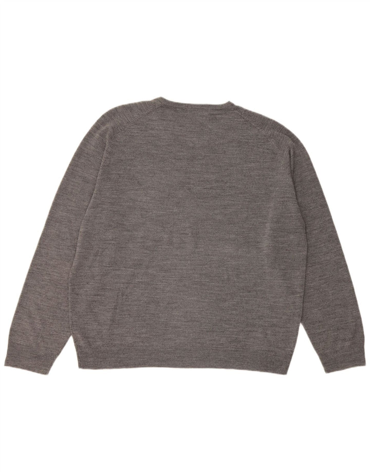 Maglione da uomo con scollo a V Marks & Spencer XL grigio acrilico