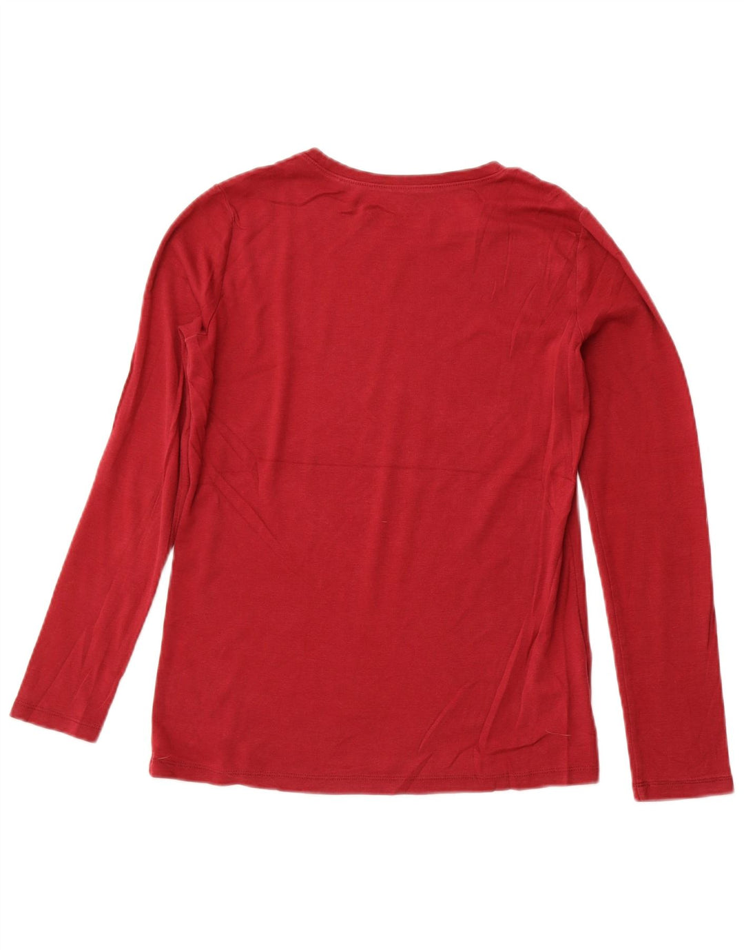 EDDIE BAUER Top da donna a maniche lunghe UK 14 Large Borgogna in cotone