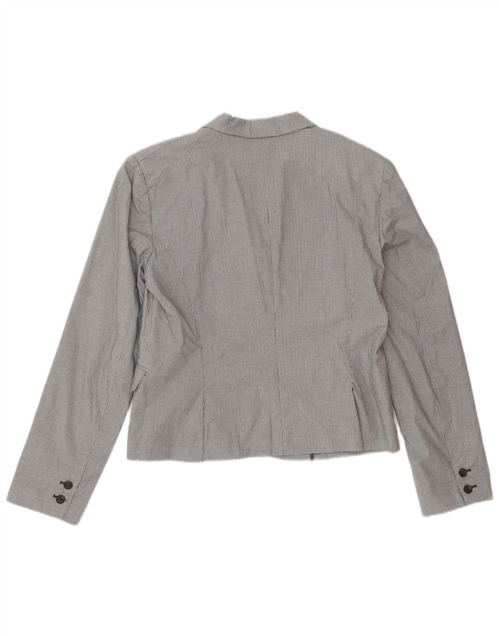 Giacca blazer da donna a 3 bottoni Stefanel IT 48 XL cotone a quadri grigio