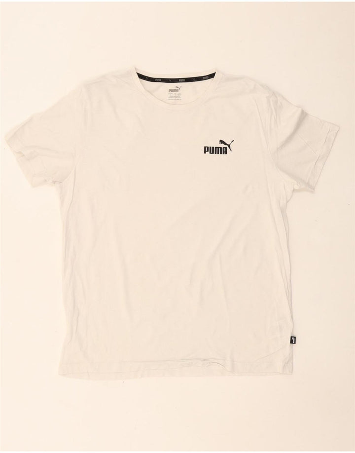 T-shirt da uomo PUMA Top Large in cotone bianco