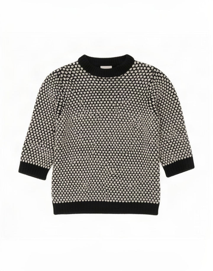 Maglione girocollo da donna con motivo astratto Zara UK 14 medio nero