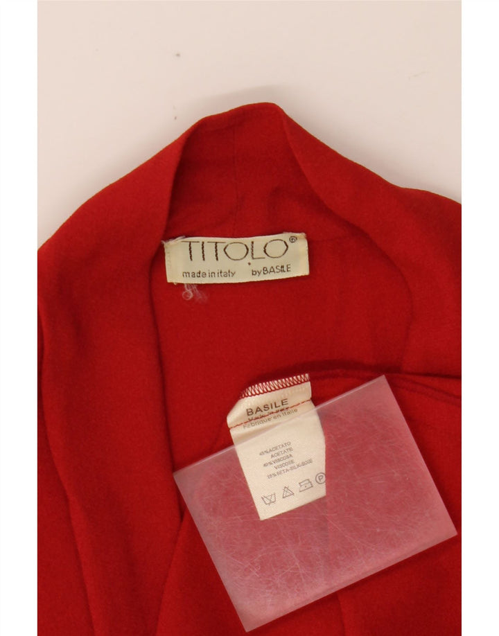TITOLO Womens Basile Wrap Dress IT 42 Medium Red Acetate