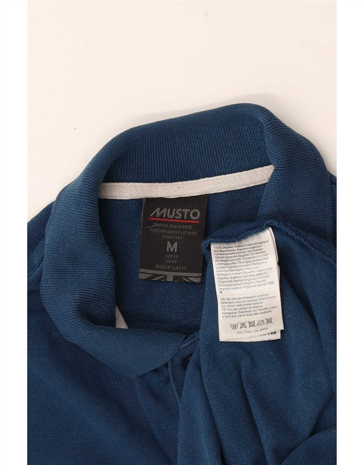 Musto Mens Polo Shirt Medium Navy Blue Cotton