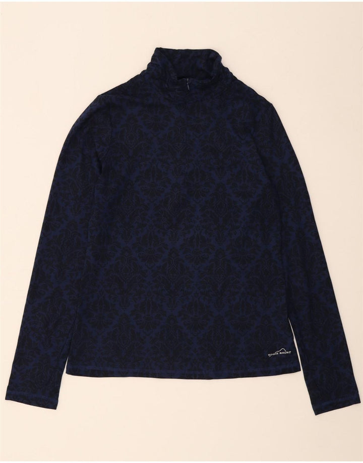 EDDIE BAUER Womens Pullover Tracksuit Top UK 14 Medium Navy Blue Floral Vintage Eddie Bauer and Second-Hand Eddie Bauer from Messina Hembry 