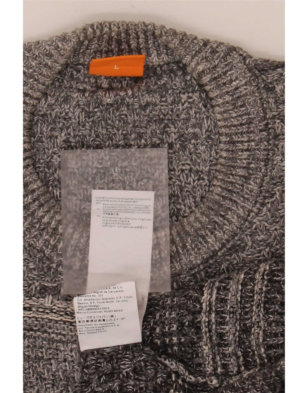 Maglione maglione girocollo da uomo Hugo Boss grande cotone grigio