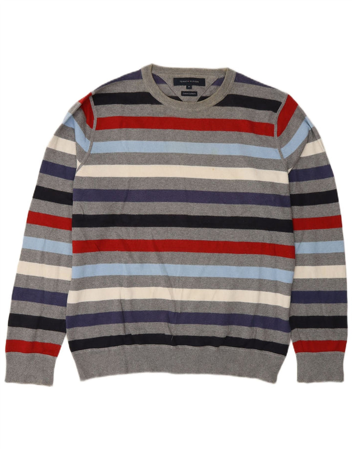 Maglione maglione girocollo da uomo Tommy Hilfiger a righe multicolori medie