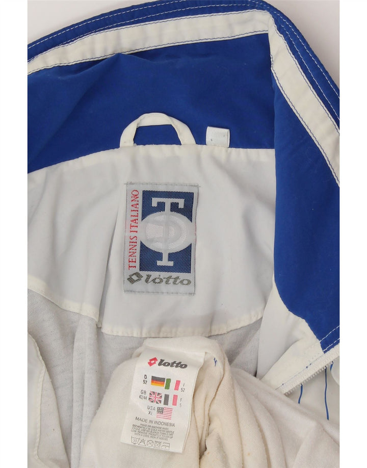 Giacca da ginnastica grafica da uomo LOTTO UK 42/44 XL White Colourblock