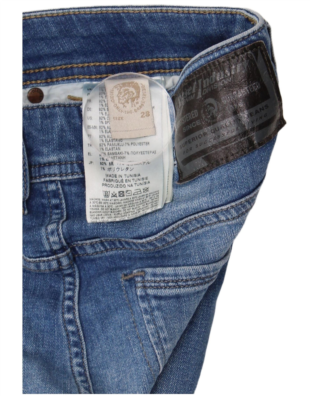 Jeans slim da donna Diesel W28 L32 cotone blu