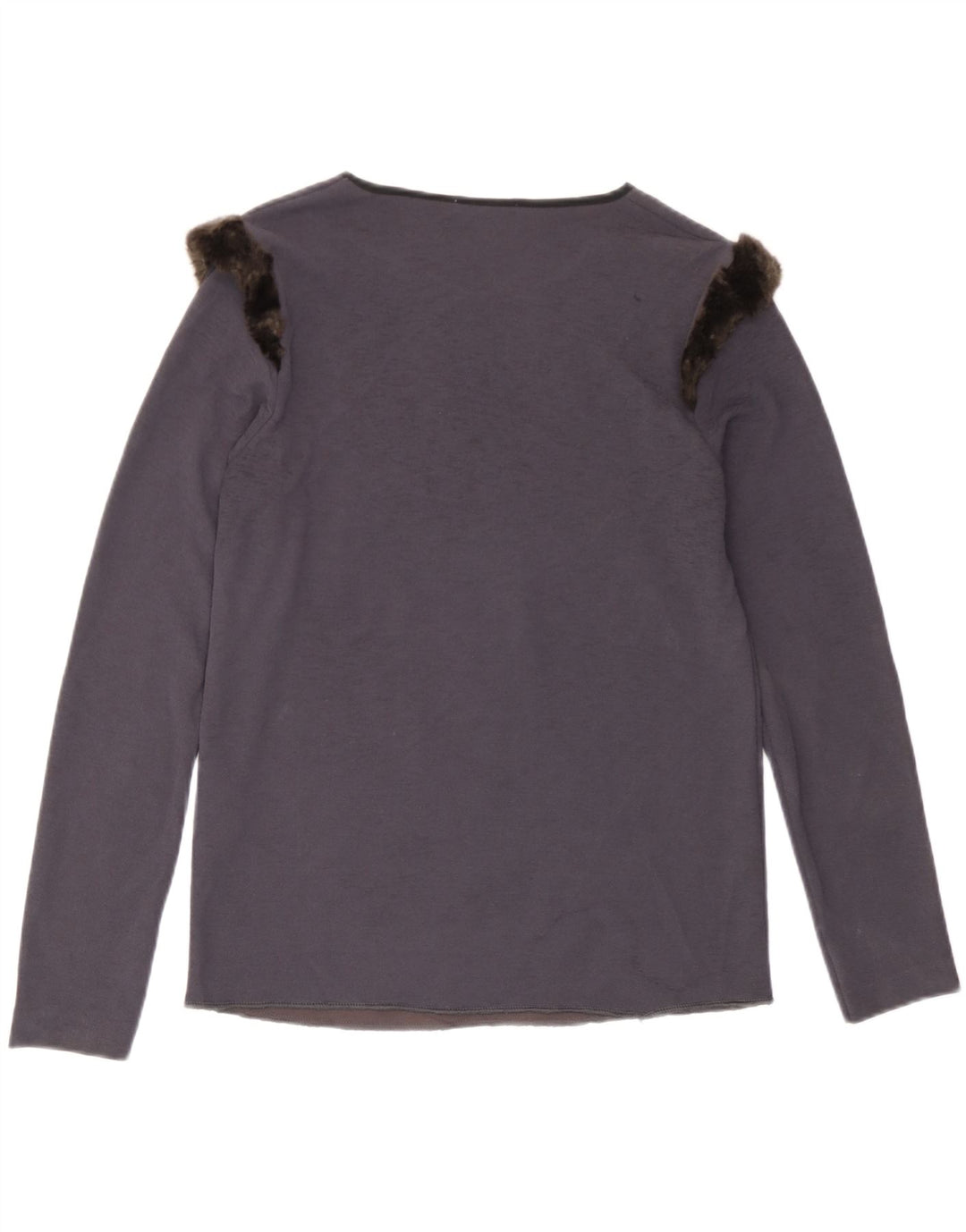 Top Zara da donna a maniche lunghe UK 10 Small grigio poliestere