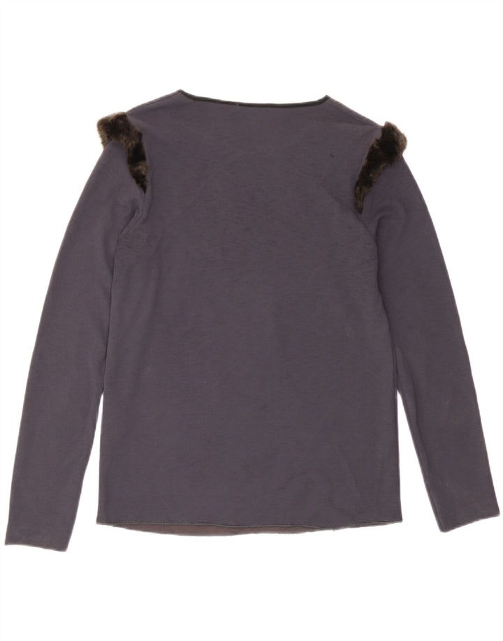 Top Zara da donna a maniche lunghe UK 10 Small grigio poliestere