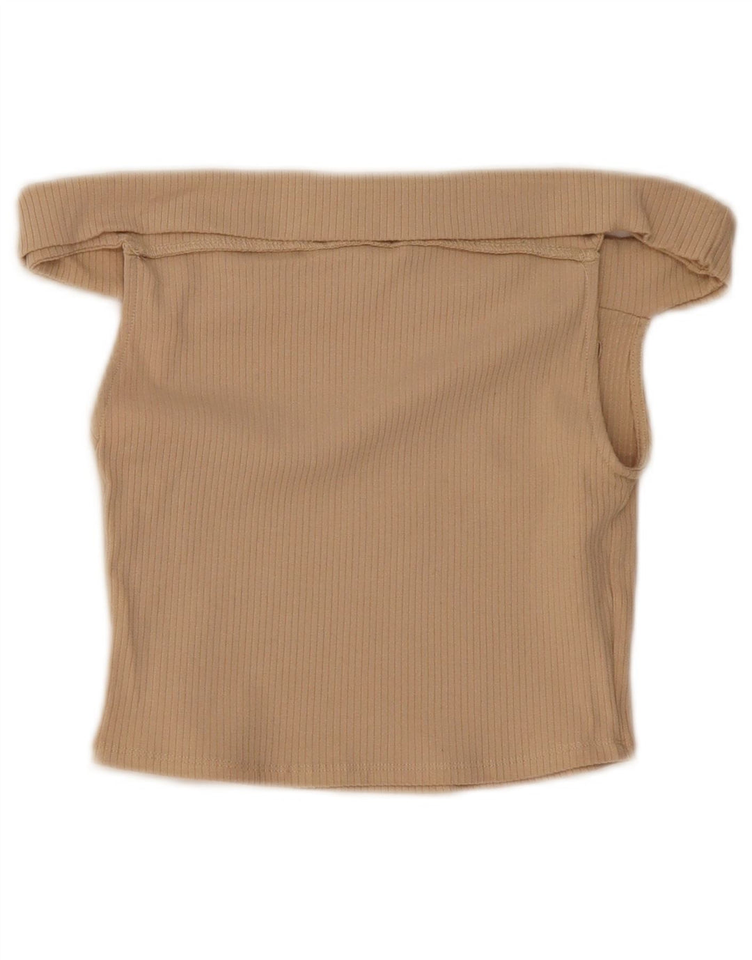 Top corto da donna con spalle scoperte Zara UK 8 piccolo cotone beige