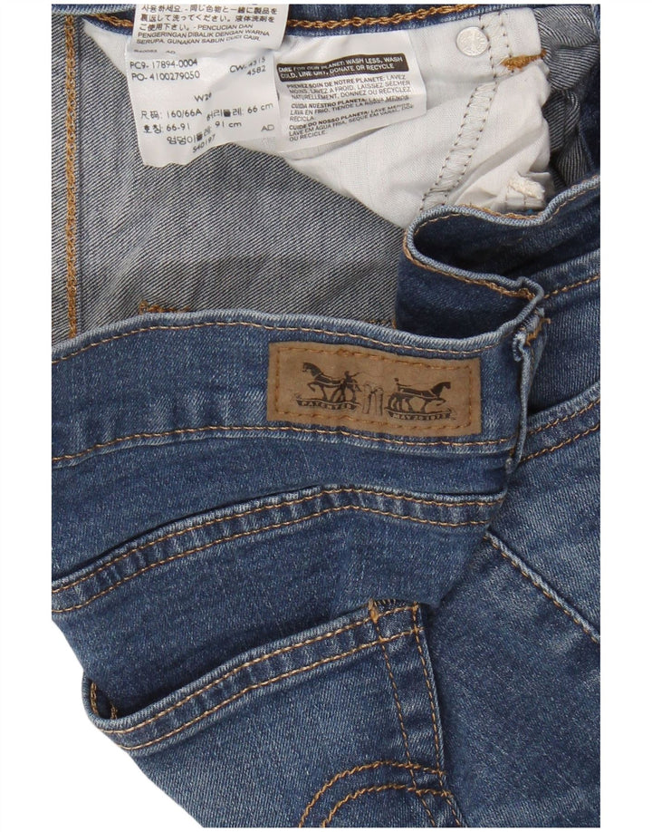 Pantaloncini di jeans da donna LEVI'S W26 piccoli in cotone blu