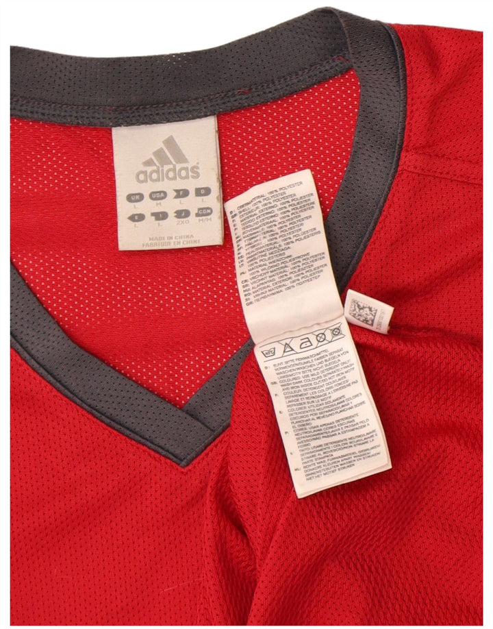 Canottiera grafica da uomo Adidas Large rossa in poliestere