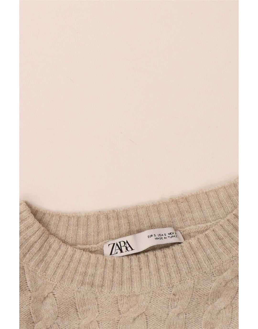 Maglione girocollo oversize da donna Zara UK 10 piccolo Beige