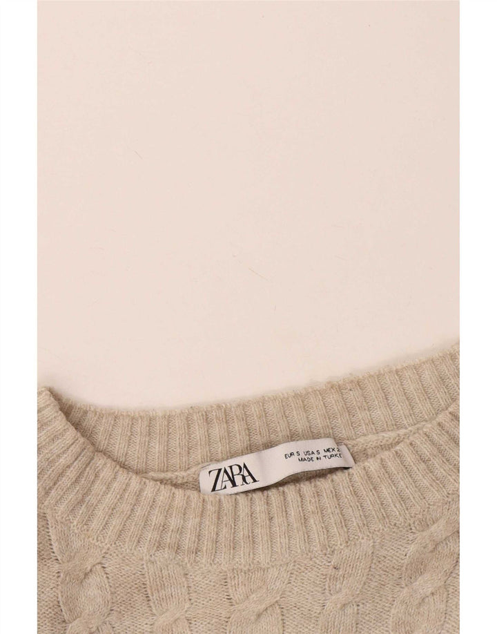 Maglione girocollo oversize da donna Zara UK 10 piccolo Beige