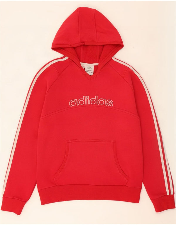 Adidas Girls Graphic Hoodie Jumper 15-16 Years Red Cotton