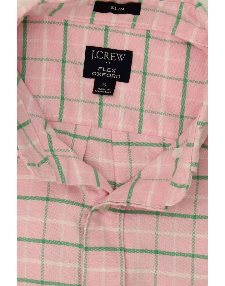 J. CREW Mens Flex Oxford Slim Fit Shirt Small Pink Check Cotton Vintage J. Crew and Second-Hand J. Crew from Messina Hembry 