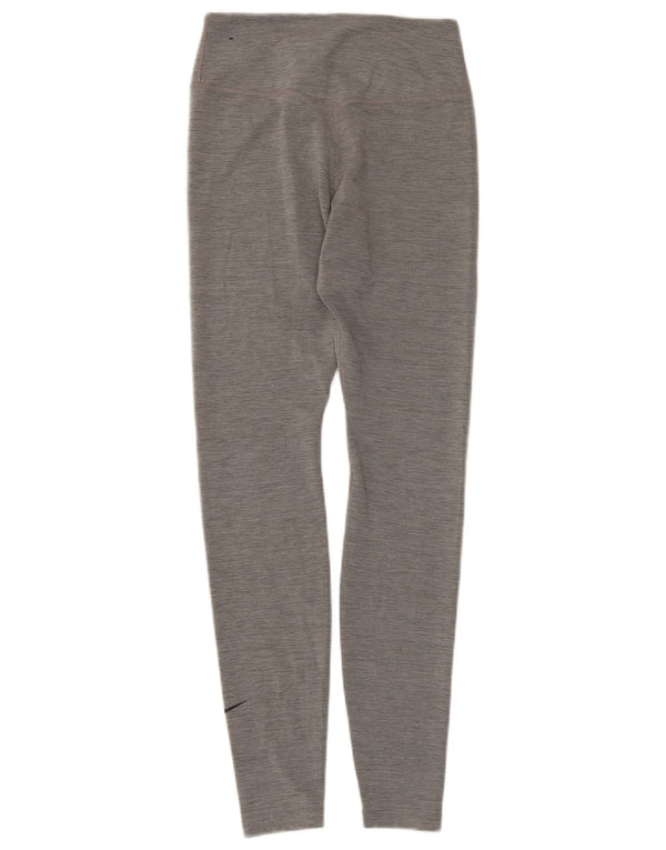 Leggings Nike Dri Fit da donna UK 8 Small Poliestere chiazzato grigio
