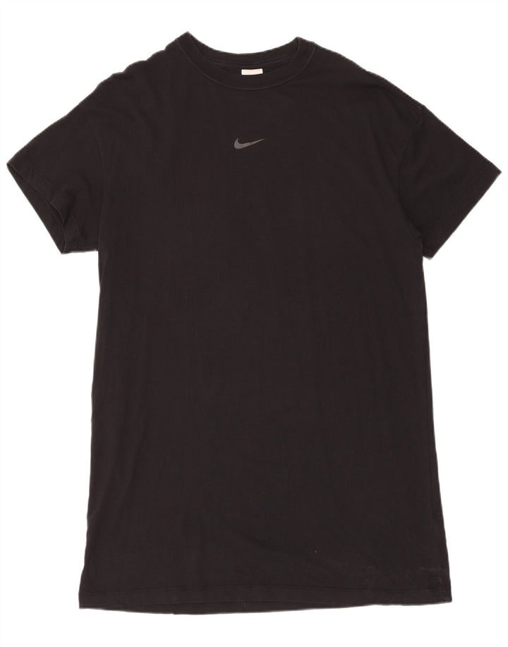 Abito T-shirt grafica NIKE da donna, vestibilità ampia, UK 14, cotone nero medio