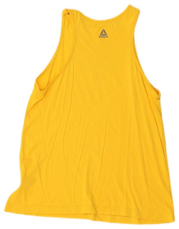 Canotta Reebok da donna Les Mills Graphic Vest UK 8/10 Small Giallo