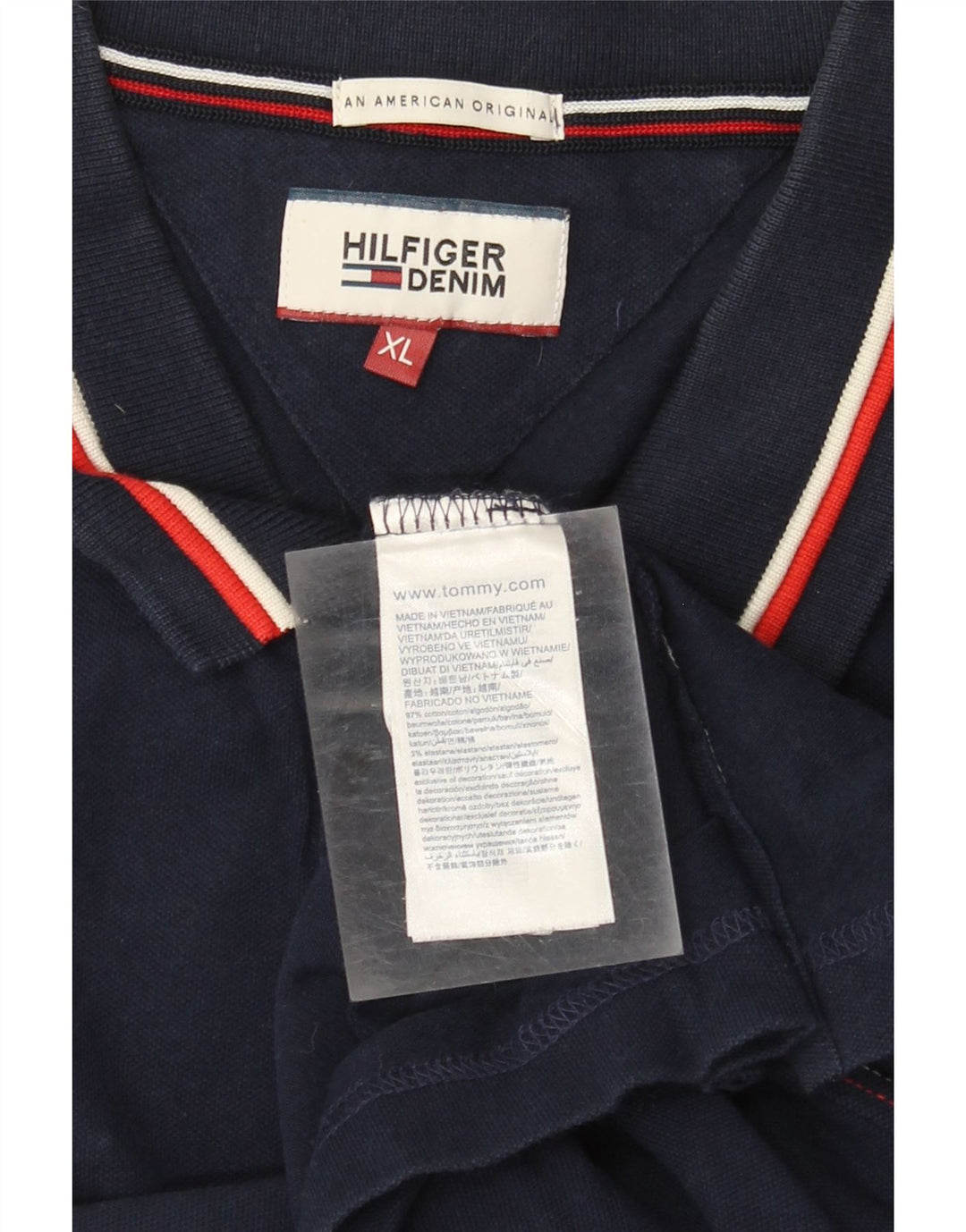 Polo da uomo Tommy Hilfiger XL in cotone blu navy