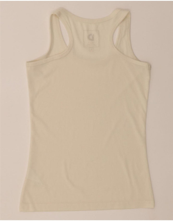 DACK'S Girls Vest Top 13-14 Years Large  Off White Polyester Vintage Dack's and Second-Hand Dack's from Messina Hembry 