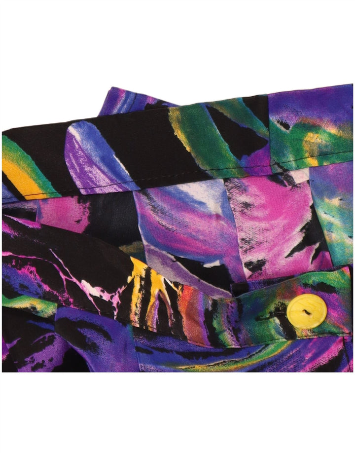 Gonna a pieghe vintage da donna W26 piccolo motivo floreale multicolore