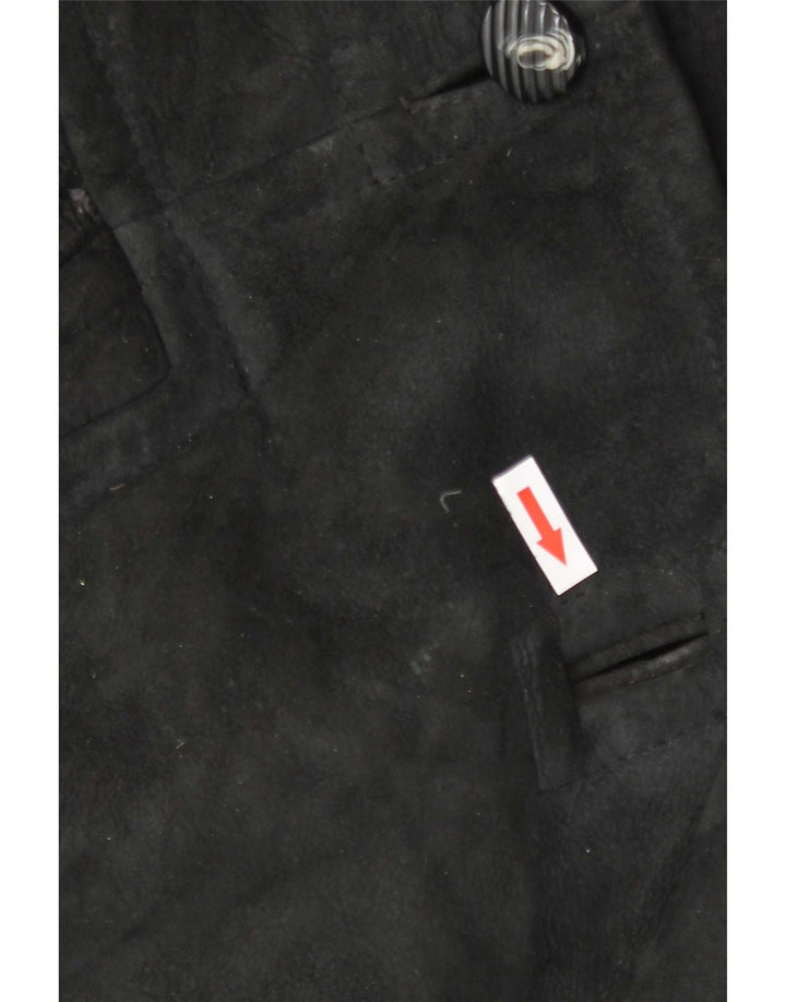 Giacca Donna Oversize In Pelle Scamosciata Conbipel IT 40 Small Nera Stampa Animalier