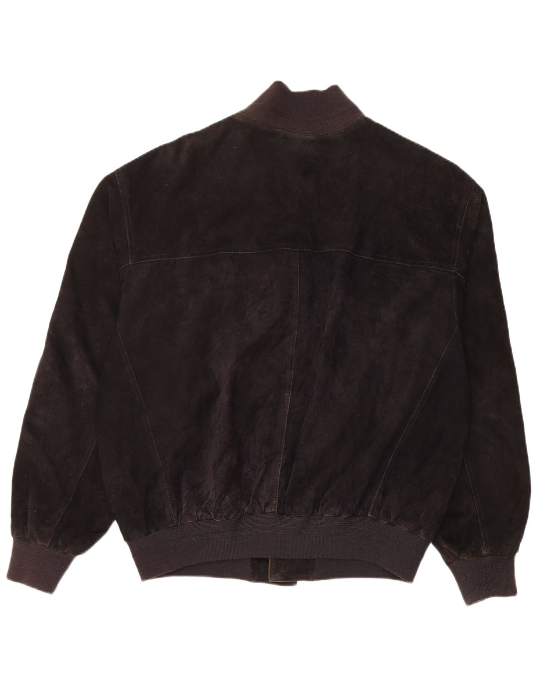 Giubbotto bomber vintage in pelle scamosciata da uomo IT 48 in pelle nera media