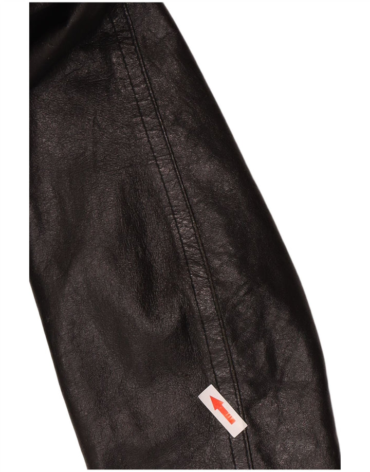 Giubbotto bomber in pelle da donna vintage IT 44 medio in pelle nera