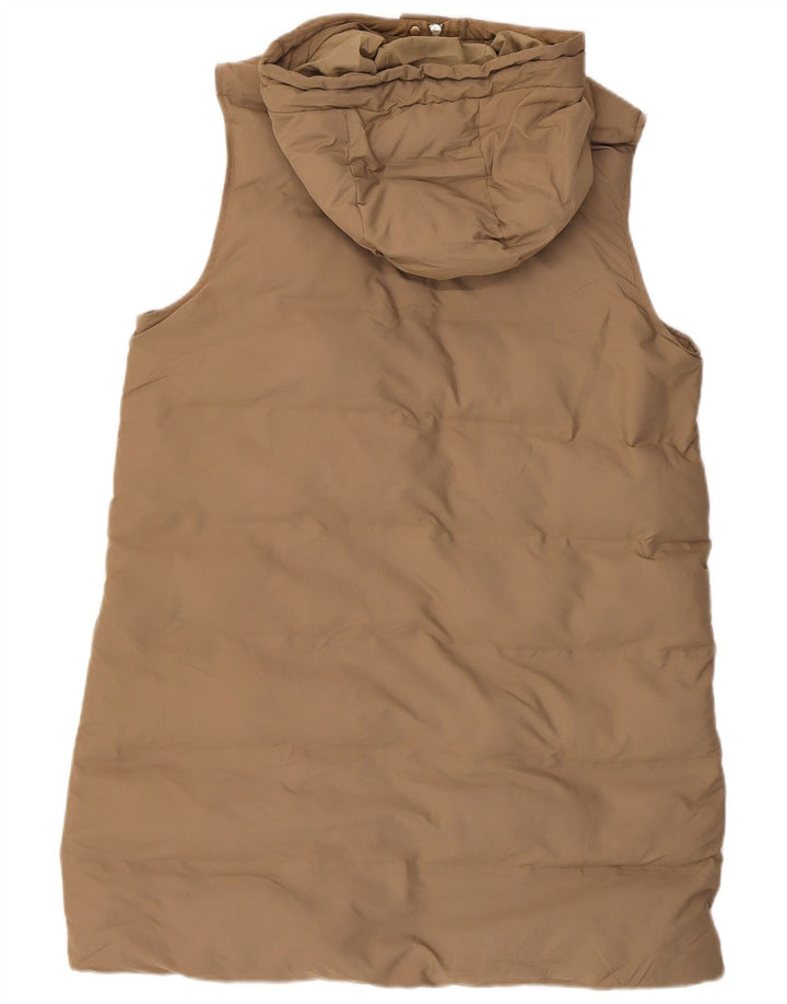 Cappotto imbottito senza maniche con cappuccio da donna Zara UK 14 Beige medio