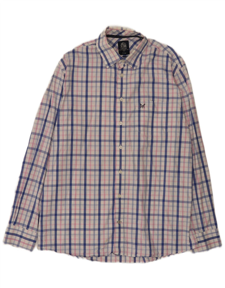 Crew Clothing Camicia da uomo dalla vestibilità classica, grande, in cotone a quadri multicolore