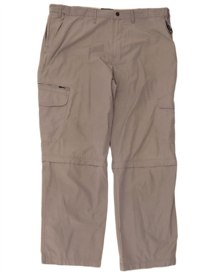MARKS & SPENCER Pantaloni cargo dritti da uomo W40 L31 Poliammide grigio