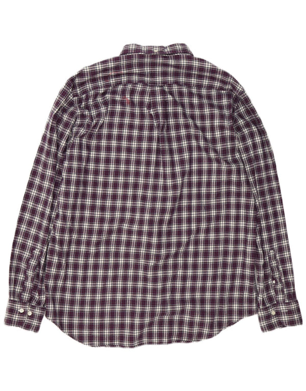 Gant Camicia da uomo in flanella taglia 43/44 17 1/2 XL Cotone a quadri viola