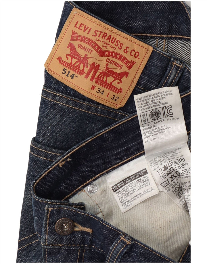 Levi's Uomo 514 Jeans dritti W34 L32 Cotone blu navy