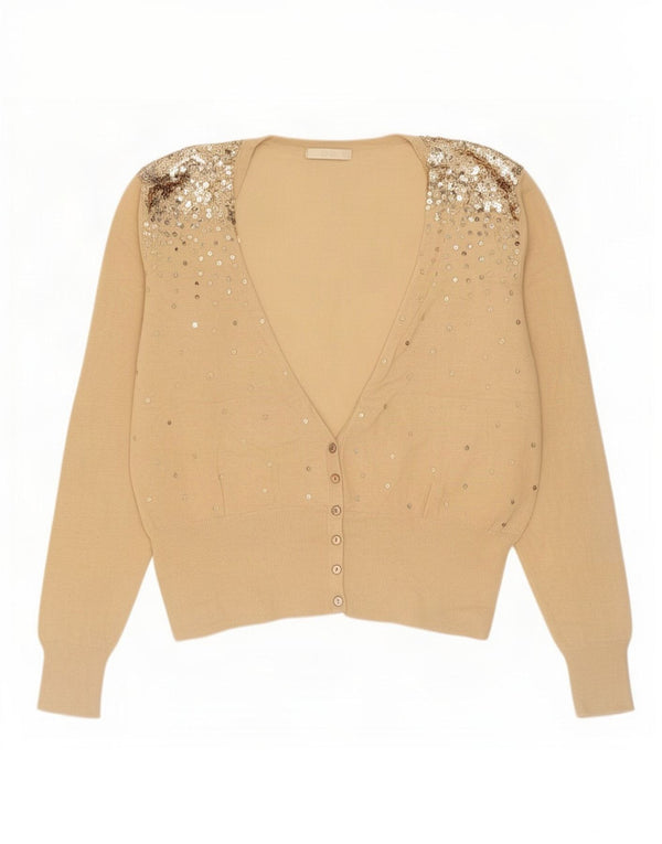 Marks & Spencer Womens Cardigan Sweater UK 18 XL Beige Viscose