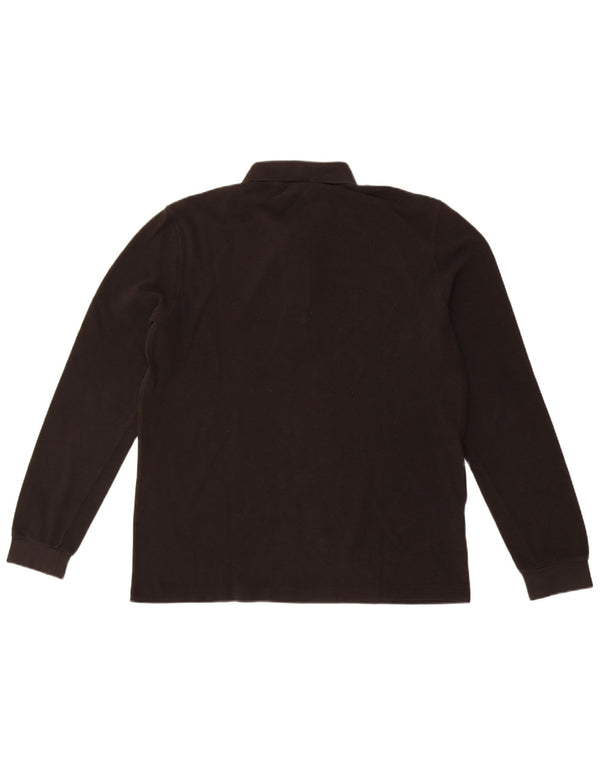 Polo Lacoste da uomo a maniche lunghe vestibilità classica taglia 4 media cotone nero