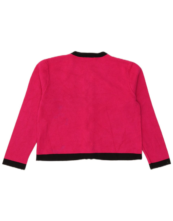 Maglione cardigan corto da donna Zara UK 12 Viscosa color block rosa medio