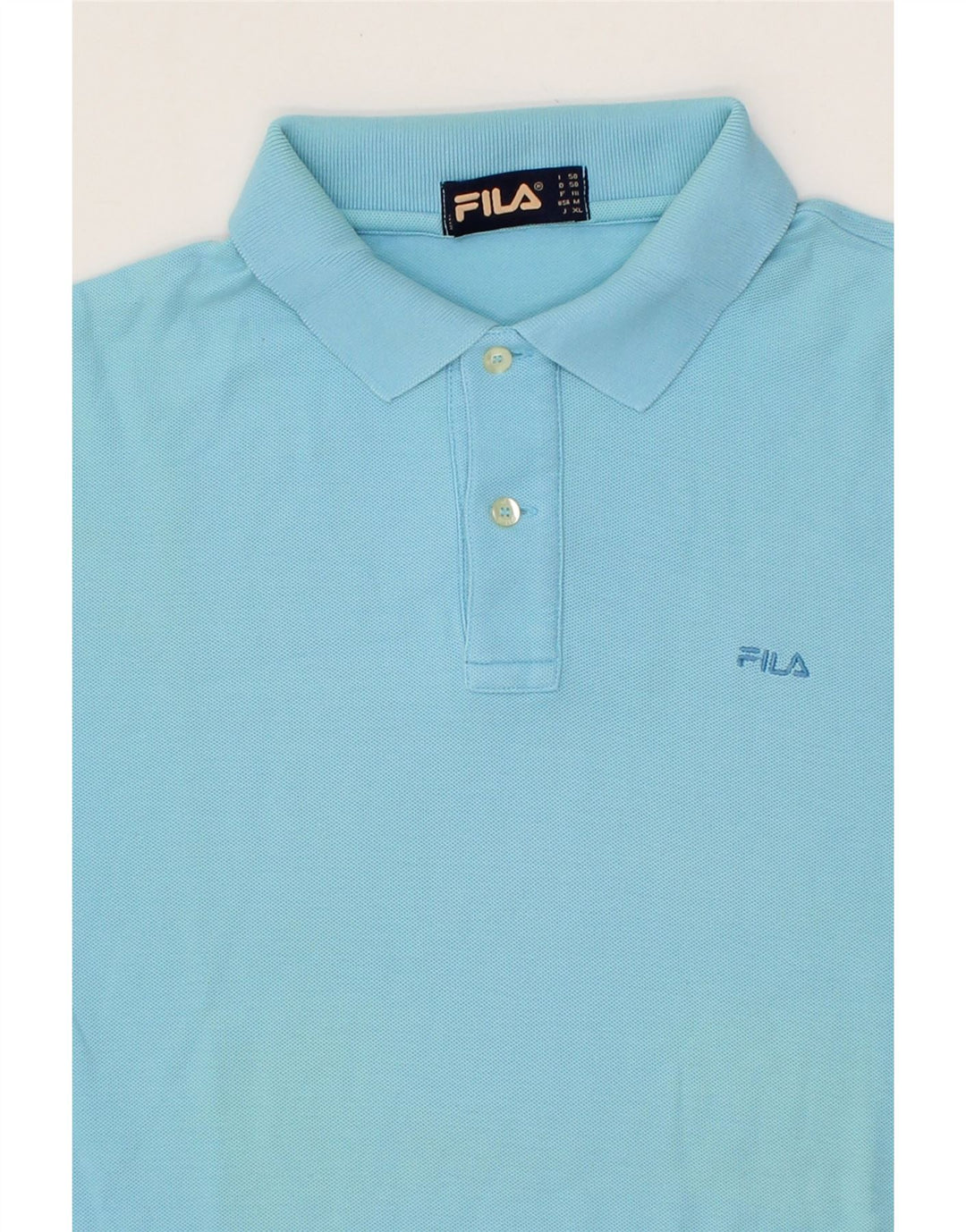 FILA Mens Polo Shirt IT 50 Medium Blue Cotton Vintage Fila and Second-Hand Fila from Messina Hembry 