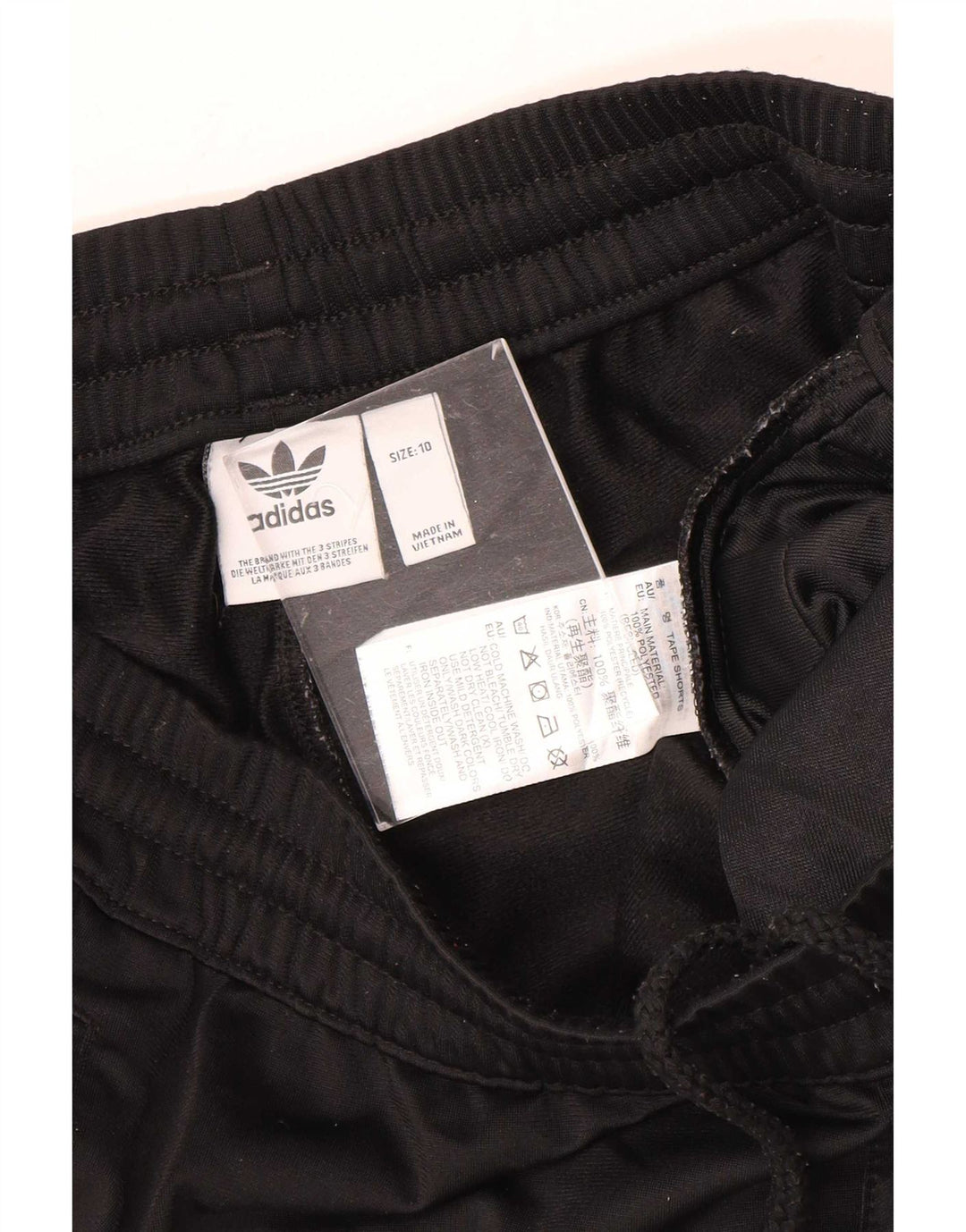 Pantaloncini sportivi grafici da donna Adidas UK 10 piccoli poliestere nero