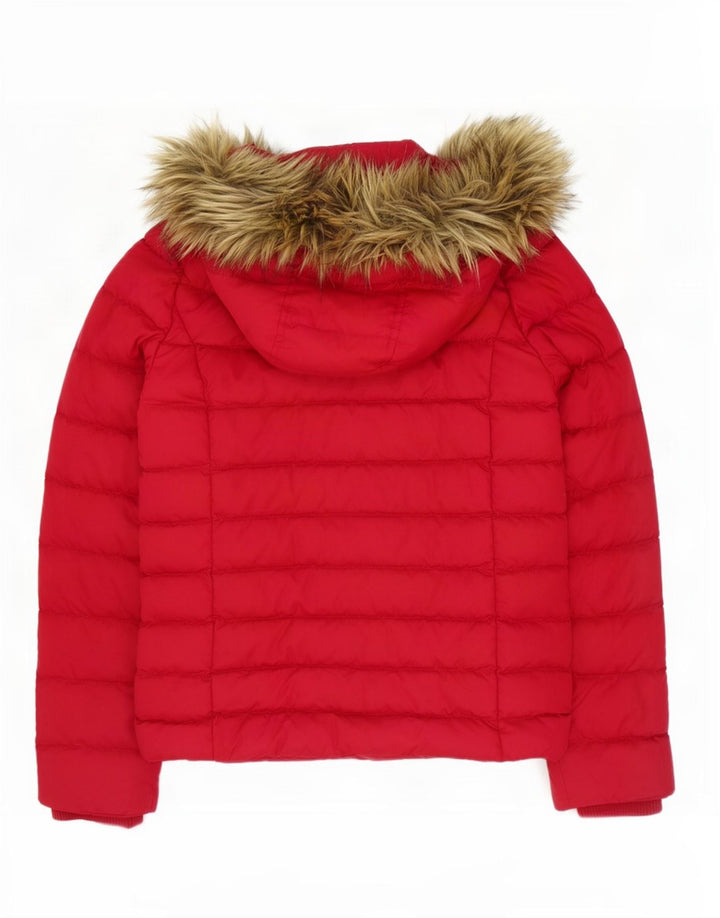 Giacca imbottita con cappuccio da donna Tommy Hilfiger UK 10 Small Poliestere rosso
