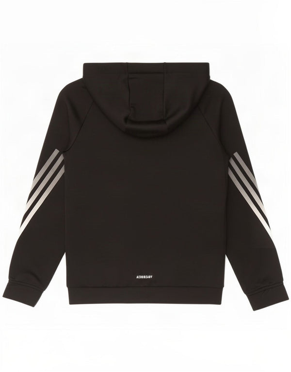 Adidas Boys Aeroready Hoodie Jumper 9-10 Years Black Polyester