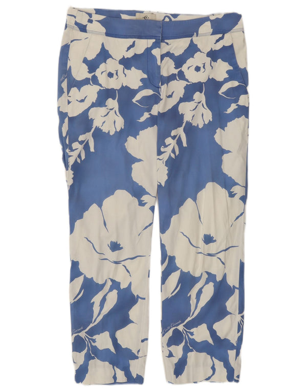 Pantaloni Cropped Donna Cerruti 1881 IT 42 Medio W30 L24 Blu Floreale