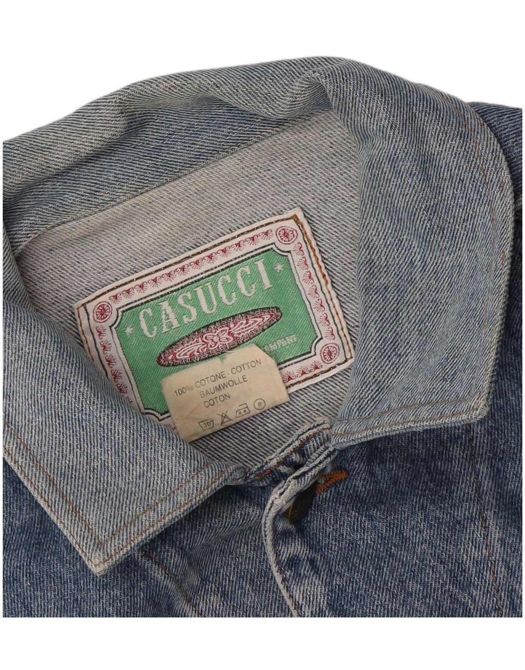 Casucci Giacca in denim da uomo UK 40 Large Blu Cotone