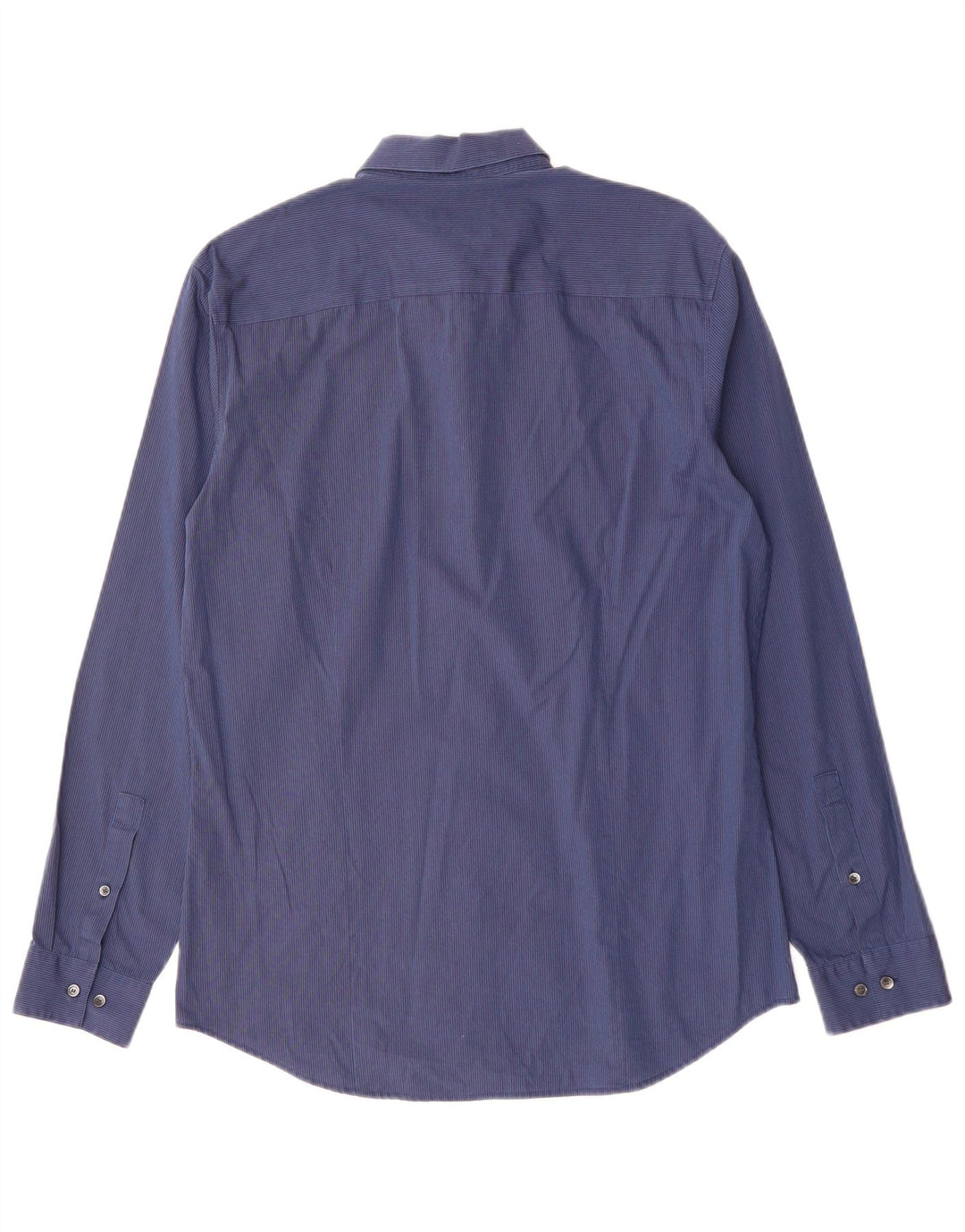 CALVIN KLEIN Camicia da uomo taglia 15 15 1/2 cotone gessato medio blu navy