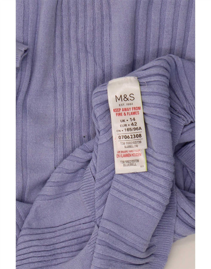 Maglione maglione girocollo a maniche corte da donna Marks & Spencer UK 14 Medium B