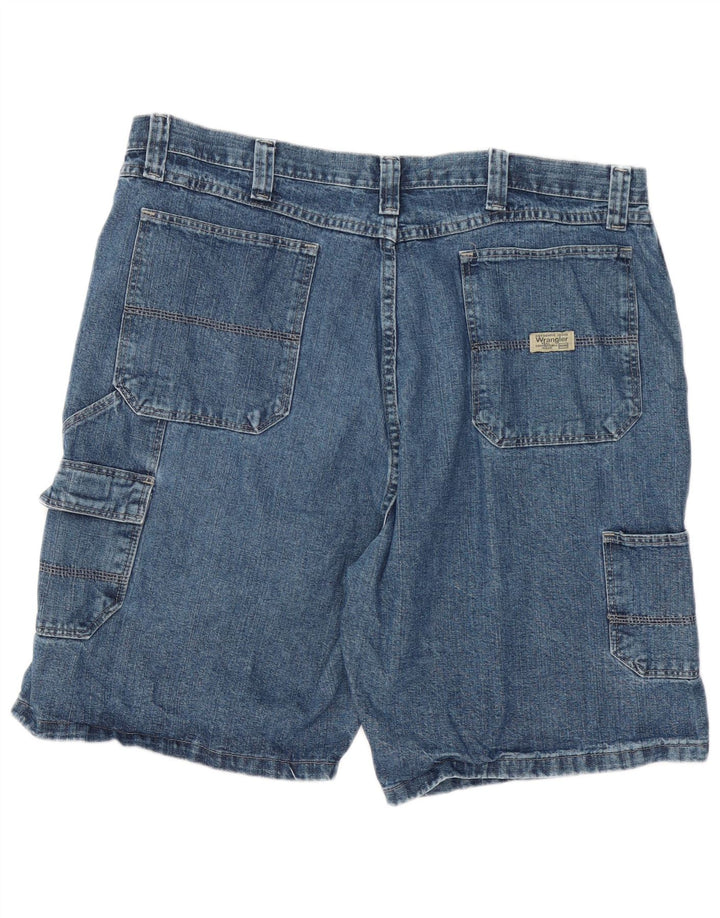 Pantaloncini di jeans cargo da uomo Wrangler W40 XL in cotone blu