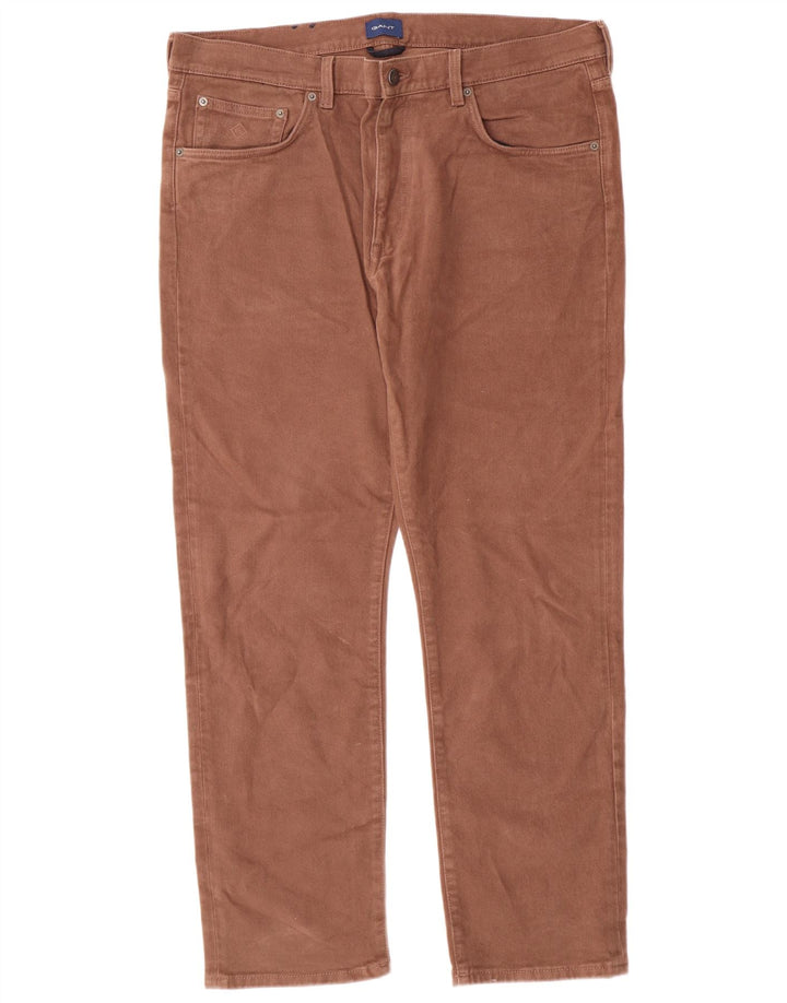 Pantaloni casual dritti da uomo GANT W38 L30 in cotone marrone