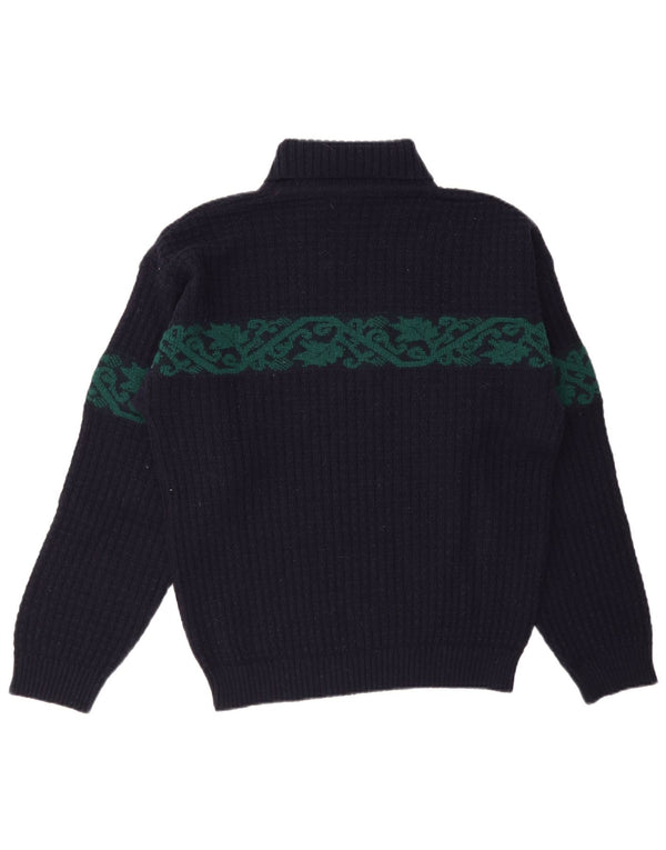 Maglione maglione collo alto da uomo G. Pisano IT 54 XL Blu navy Fair Isle